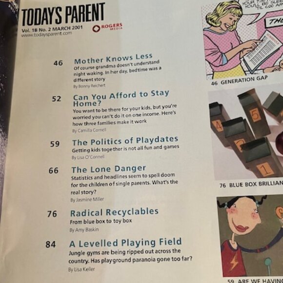 2/$25 Today's Parent Canada's Parenting Magazine March 2001 Vol 18 No 2 Vintage - Picture 3 of 7